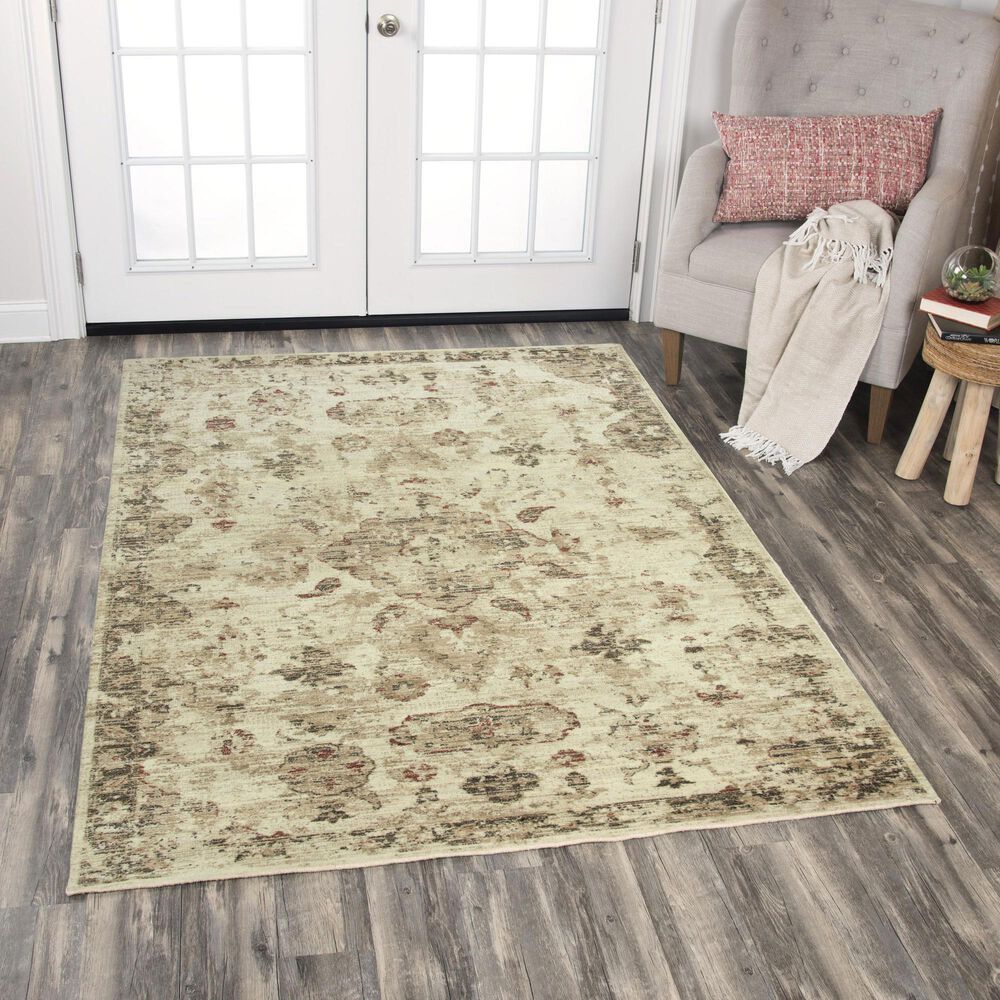 RIZZY Gossamer Beige, Brown and Rust 3' x 10' Runner, , large