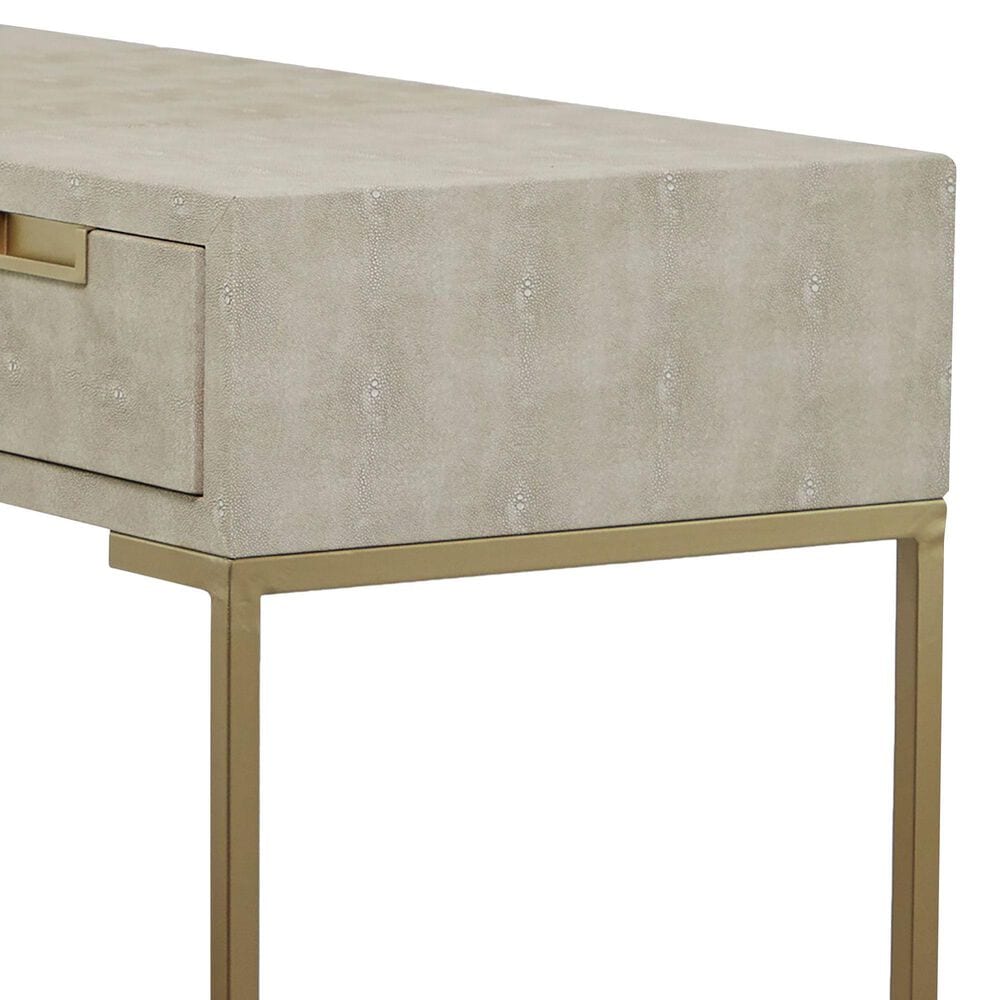 Maple and Jade Vanity Stool and Hidden Mirror in Light Gray and Gold, , large