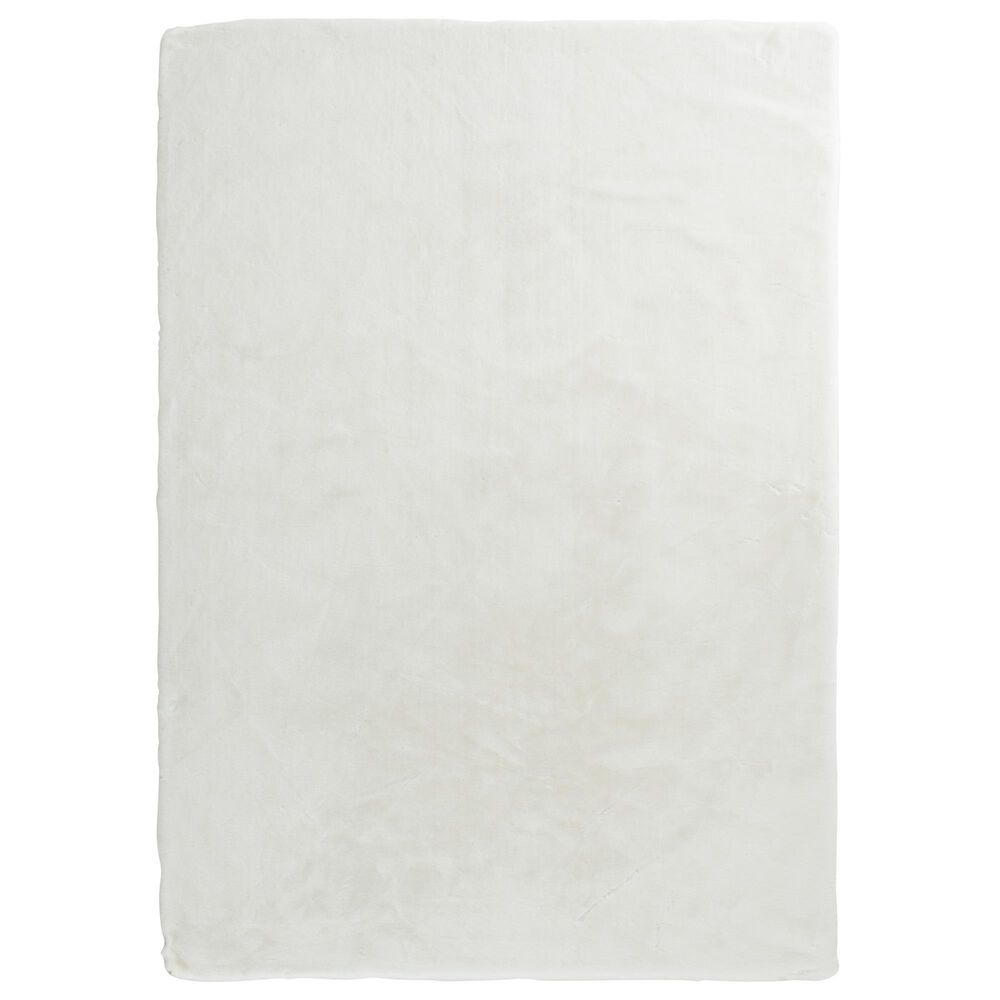 Central Oriental Avid Faux Fur Ivory 7"6" x 9"6" Area Rug, , large
