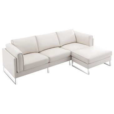 Morden Fort 3-Piece Stationary Modular Sectional in White, , large