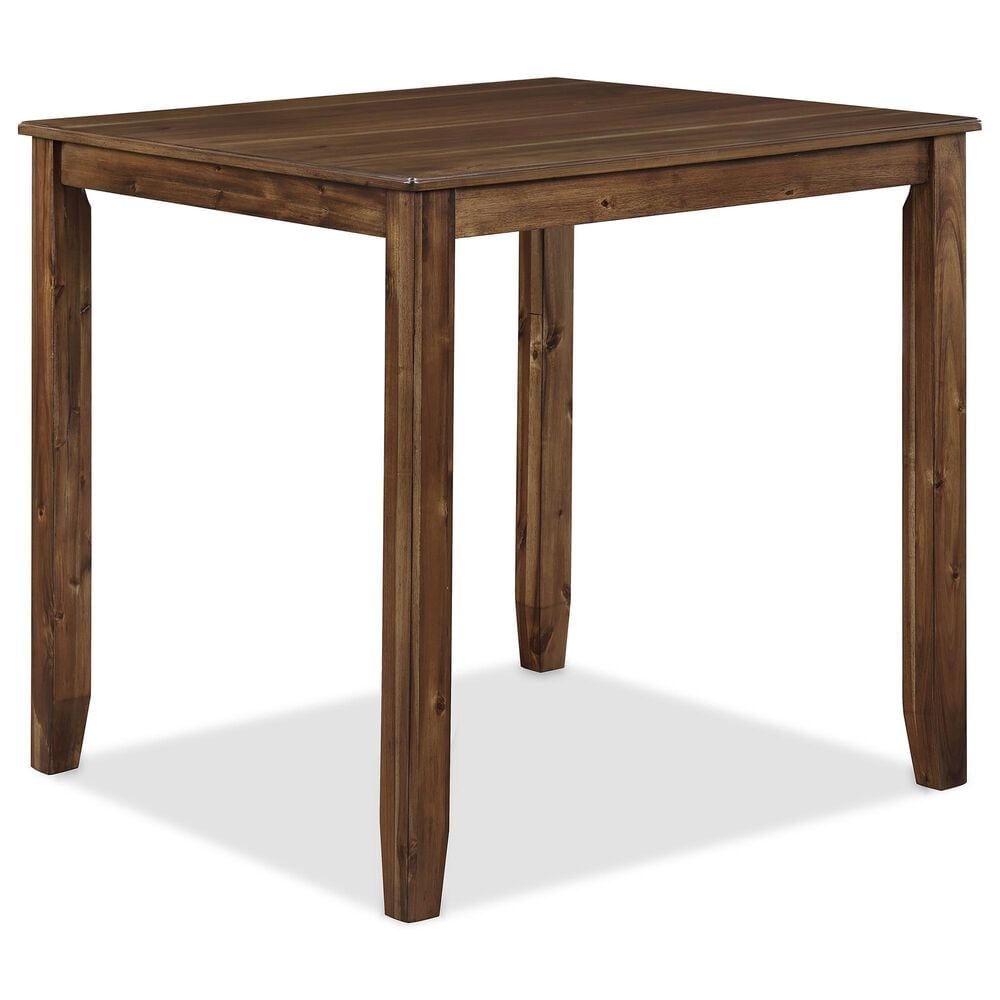Crown Mark Ashborn 5-Piece Square Counter Height Table Set in Brown, , large