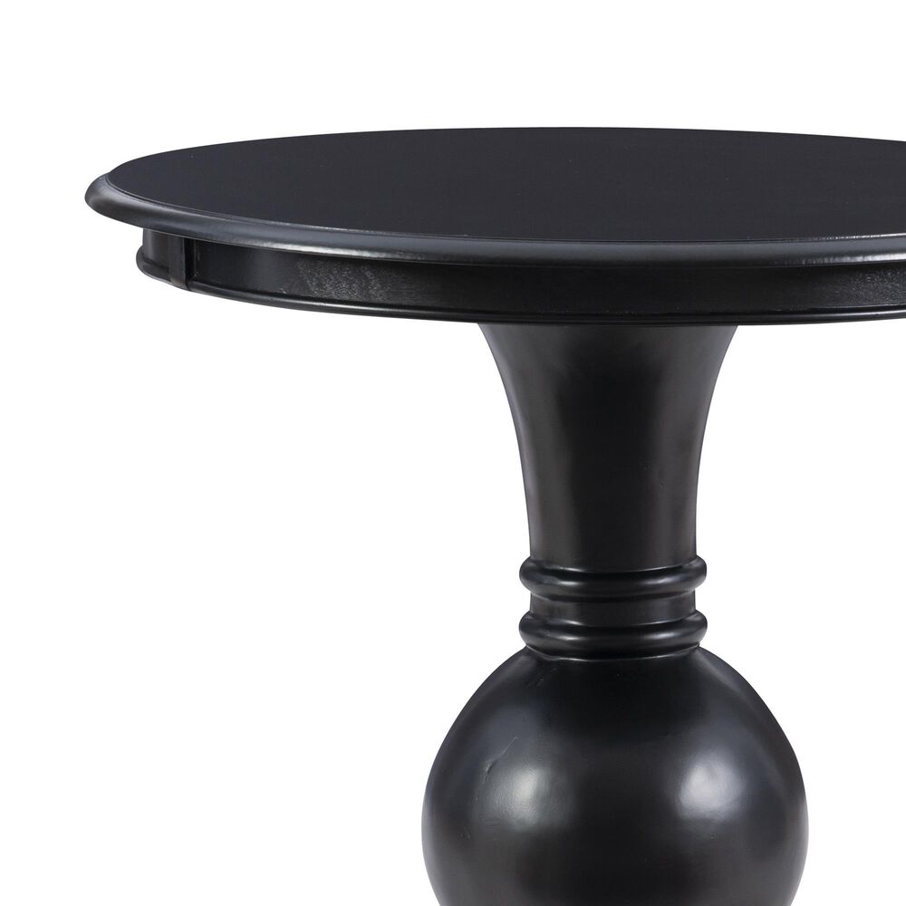 Linon Home Decor Adeline Round Accent End Table in Black, , large