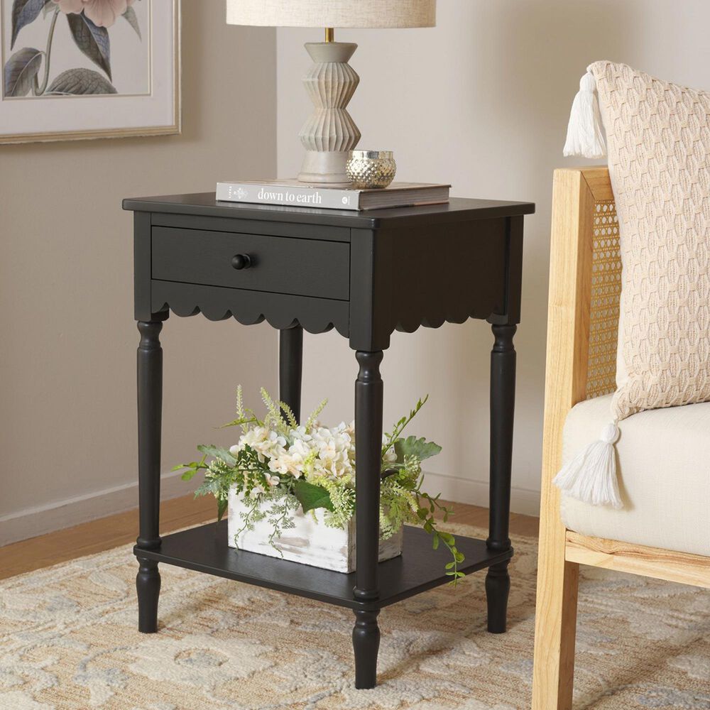 Safavieh Haven Top Drawer End Table in Matte Black, , large