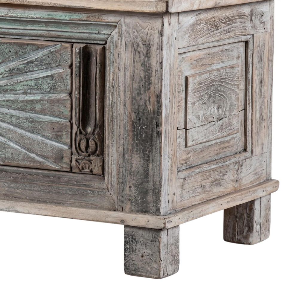 Jaipur Home One of a Kind Old World Treasure Storage Trunk in weathered Grey and Natural, , large