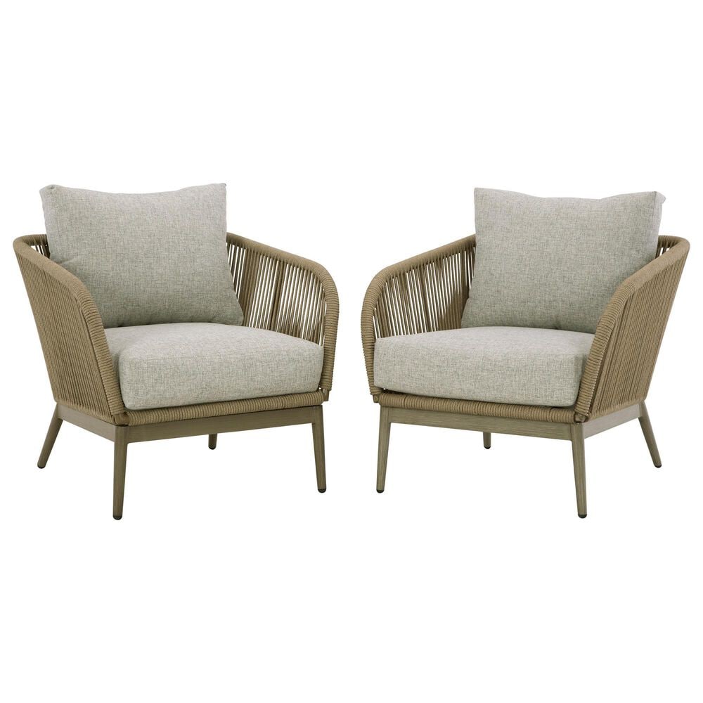 Ashley Swiss Valley Patio Lounge Chair in Beige (Set of 2), , large