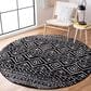Safavieh Tulum Traditional 6"7" Round Black and Ivory Area Rug, , large