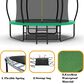 HOMLUX 10" Outdoor Trampoline with Basketball Hoop in Green, , large