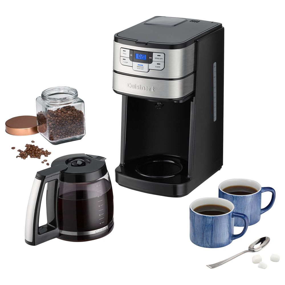 Cuisinart 12-Cup Automatic Grind and Brew Coffee Maker in Black and Stainless Steel, , large