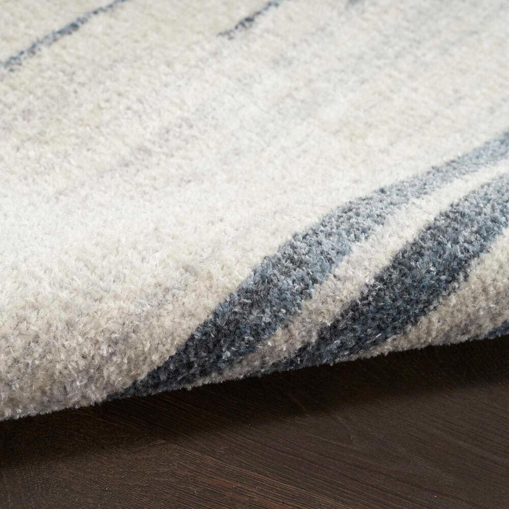 Nourison Astra Machine Washable ASW04 3&#39;3&quot; x 5&#39; Ivory and Blue Area Rug, , large