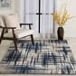 Central Oriental Oklahoma Badger 5" x 7"3" Cream and Navy Area Rug, , large