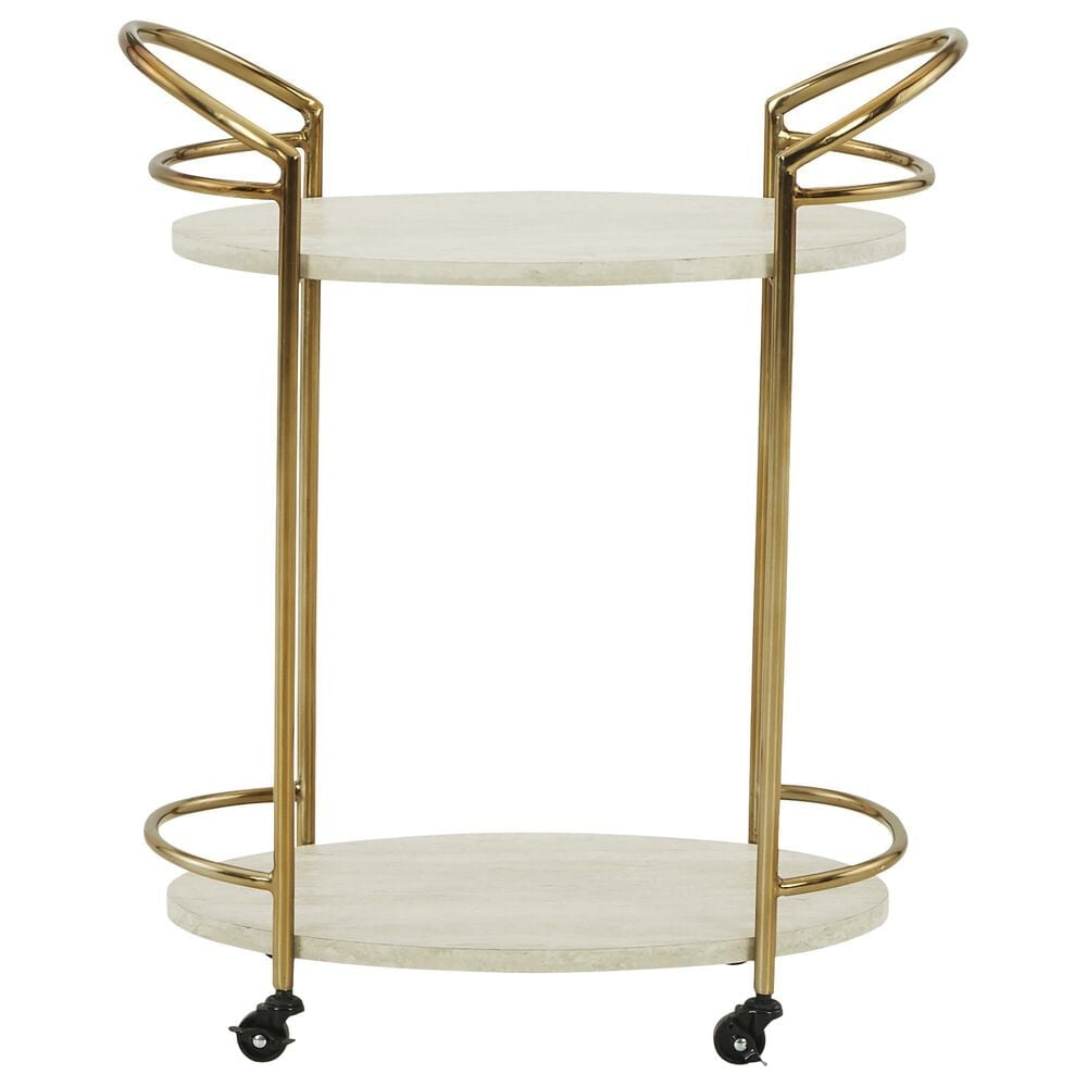 Ashley Tarica Bar Cart in Cream and Gold, , large