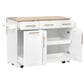HOMLUX 59" Kitchen Island with 2 Pull Out Cabinet Organizers in White, , large
