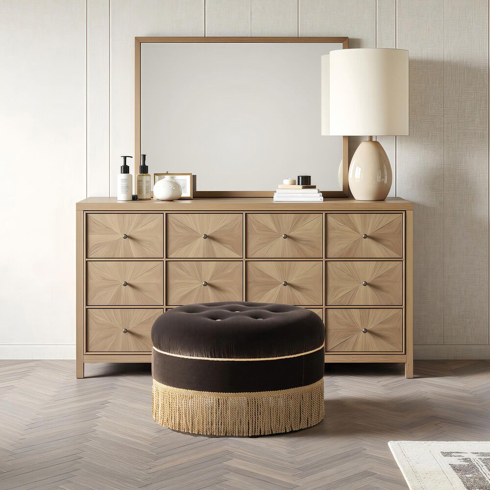 Jennifer Taylor Home Yolanda Standard Ottoman in Deep Brown and Gold, , large