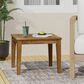 Hearth and Haven Hampton Outdoor Square Side Table with Slatted Top in Natural, , large