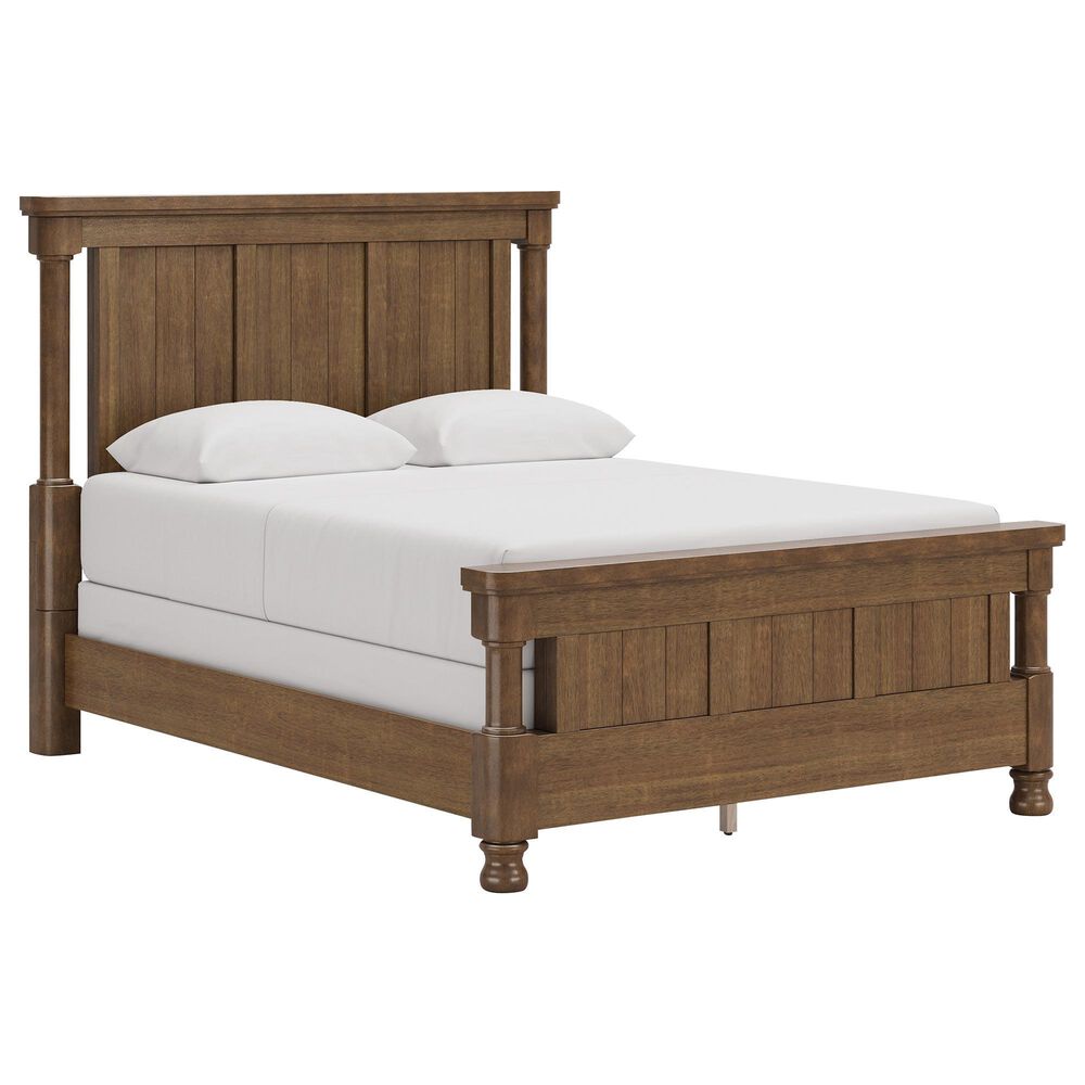 Ashley Rowlenstown Queen Poster Bed in Medium Brown, , large