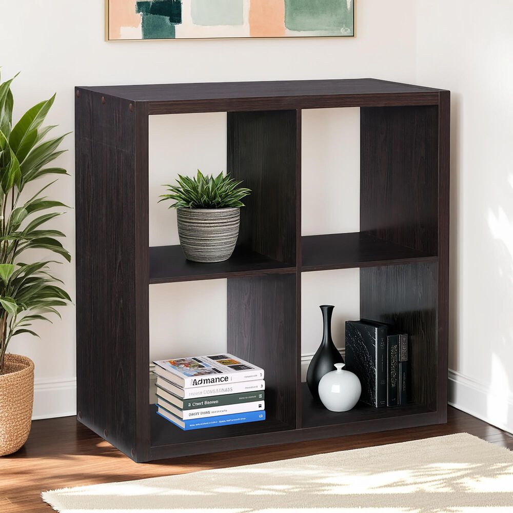 Linon Home Decor Galli 4-Shelf Bookcase in Espresso, , large
