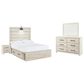 Ashley Cambeck 4 Piece Full Single Storage Bed Set in Whitewash, , large