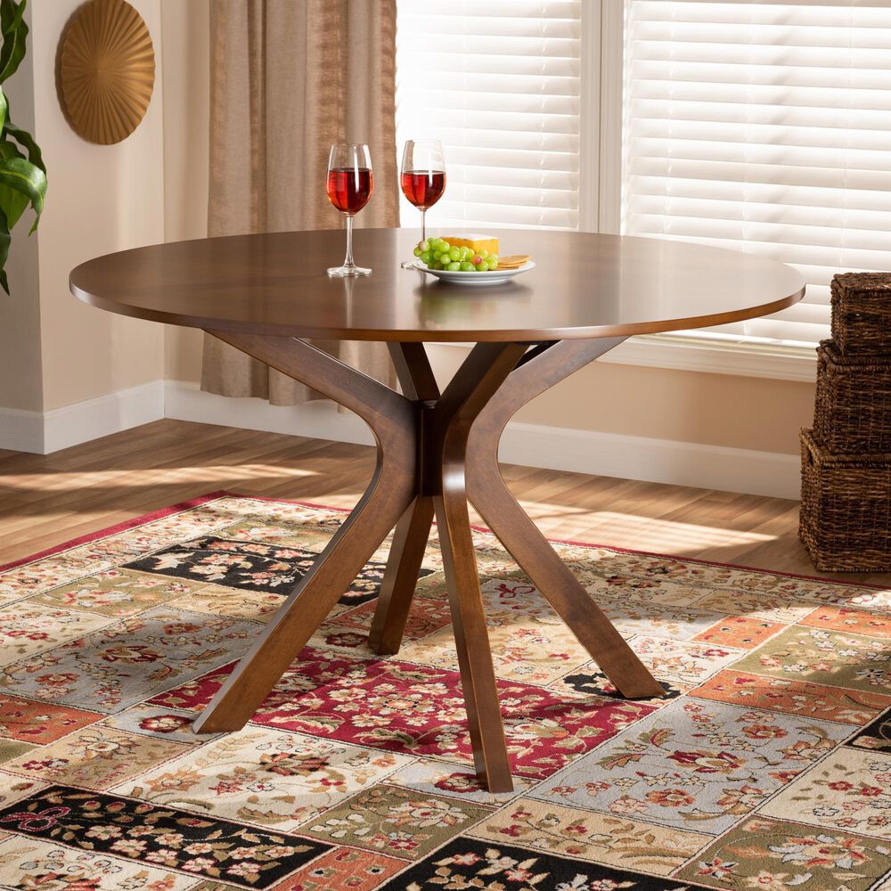 Baxton Studio Kenji 45" Dining Table in Walnut Brown - Table Only, , large