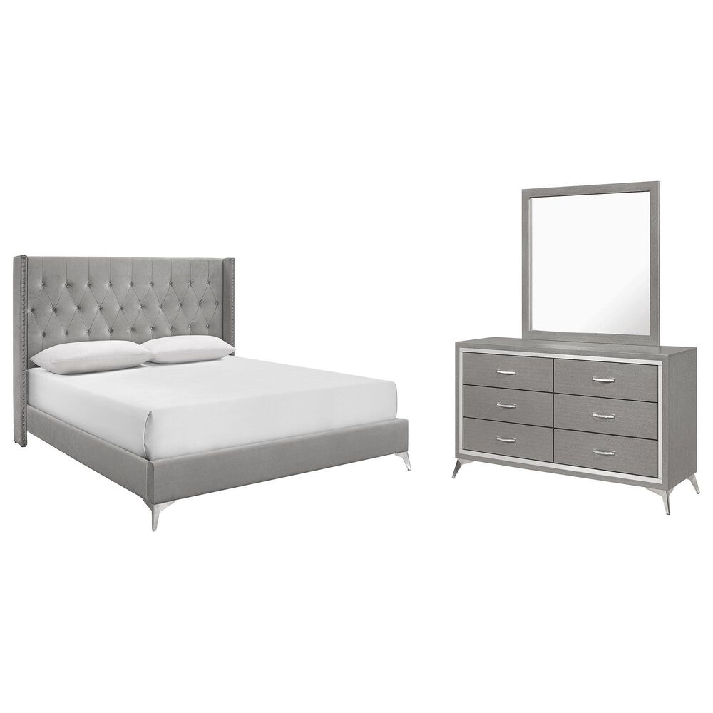 New Heritage Design Huxley 3-Piece Queen Bedroom Set in Gray, , large