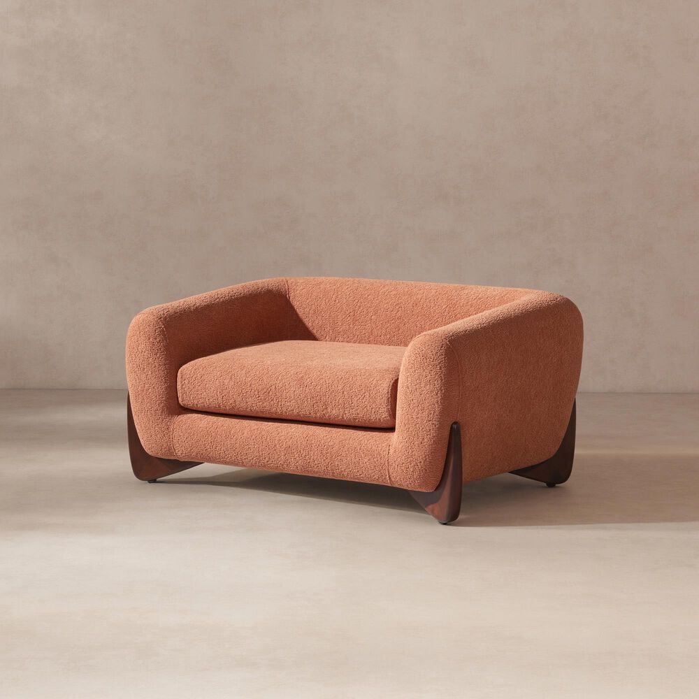 Jennifer Taylor Home Louie Alpine 36.5" Medium Sherpa Dog Sofa Bed in Spice Orange, , large
