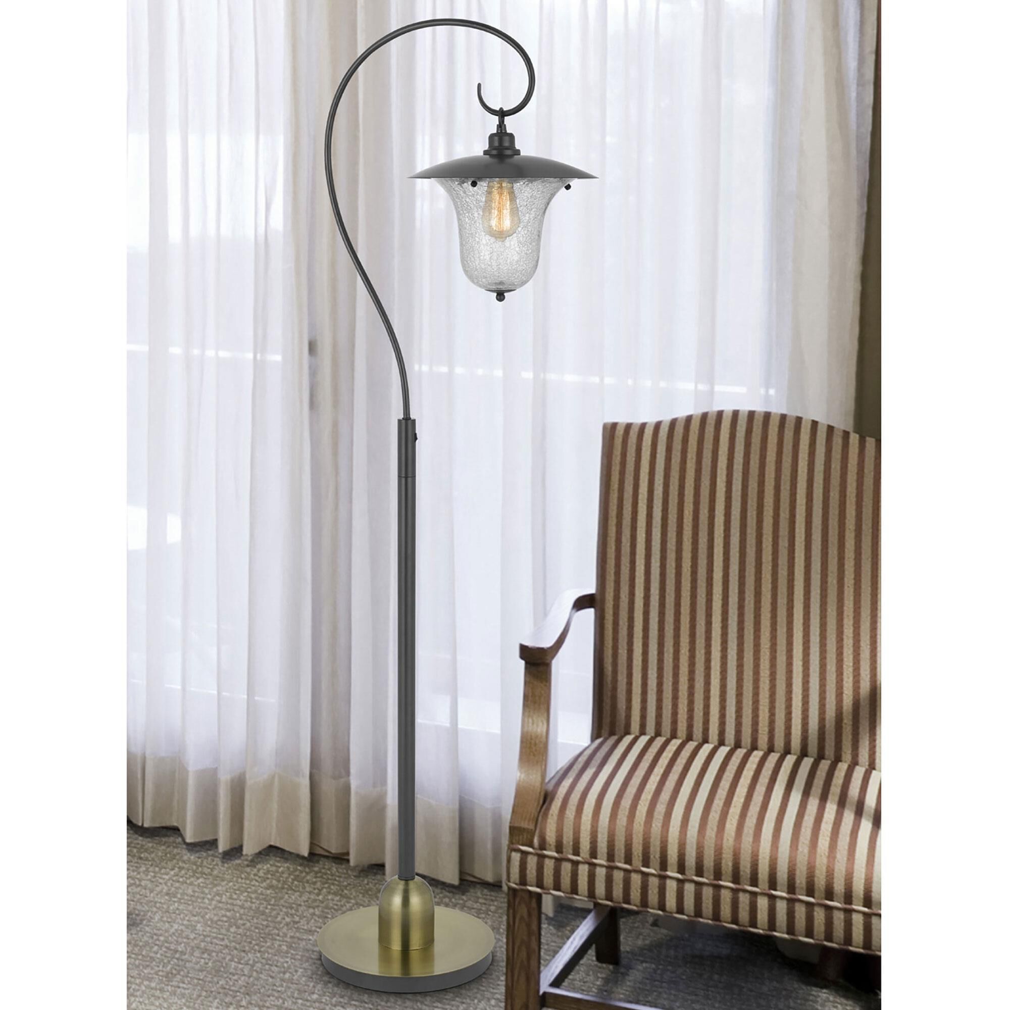 Cal Lighting Walcott Floor Lamp in Dark Bronze and Antique Brass NFM