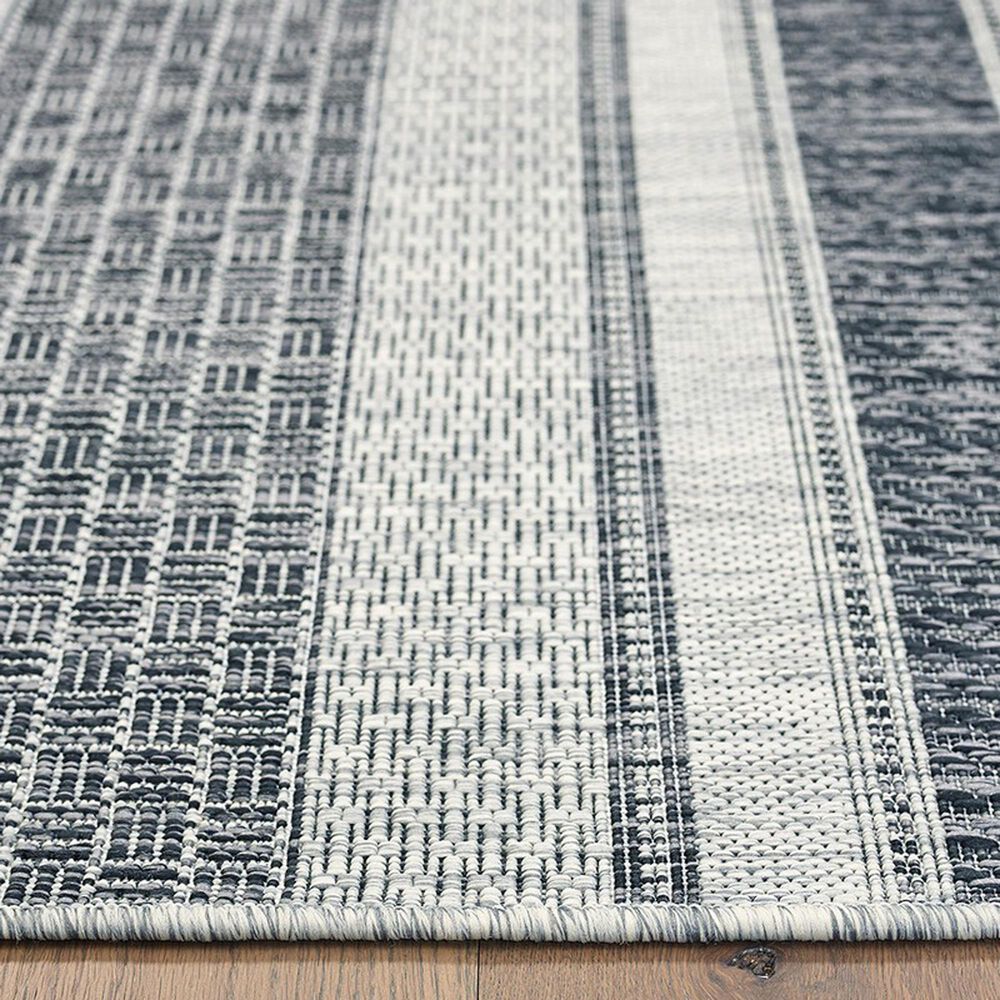 L&amp;R Resources Sun Shower 5' x 8' Gray and Black Indoor/Outdoor Area Rug, , large