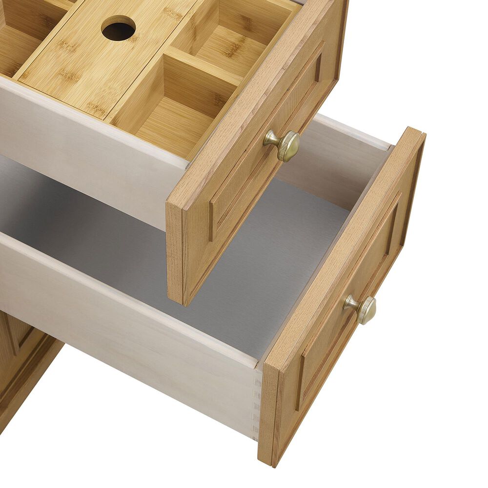 James Martin Vanities Lorelai 48" Single Vanity in Light Natural Oak with Single Hole and 3 cm White Zeus Quartz Top &amp; Backsplash, , large