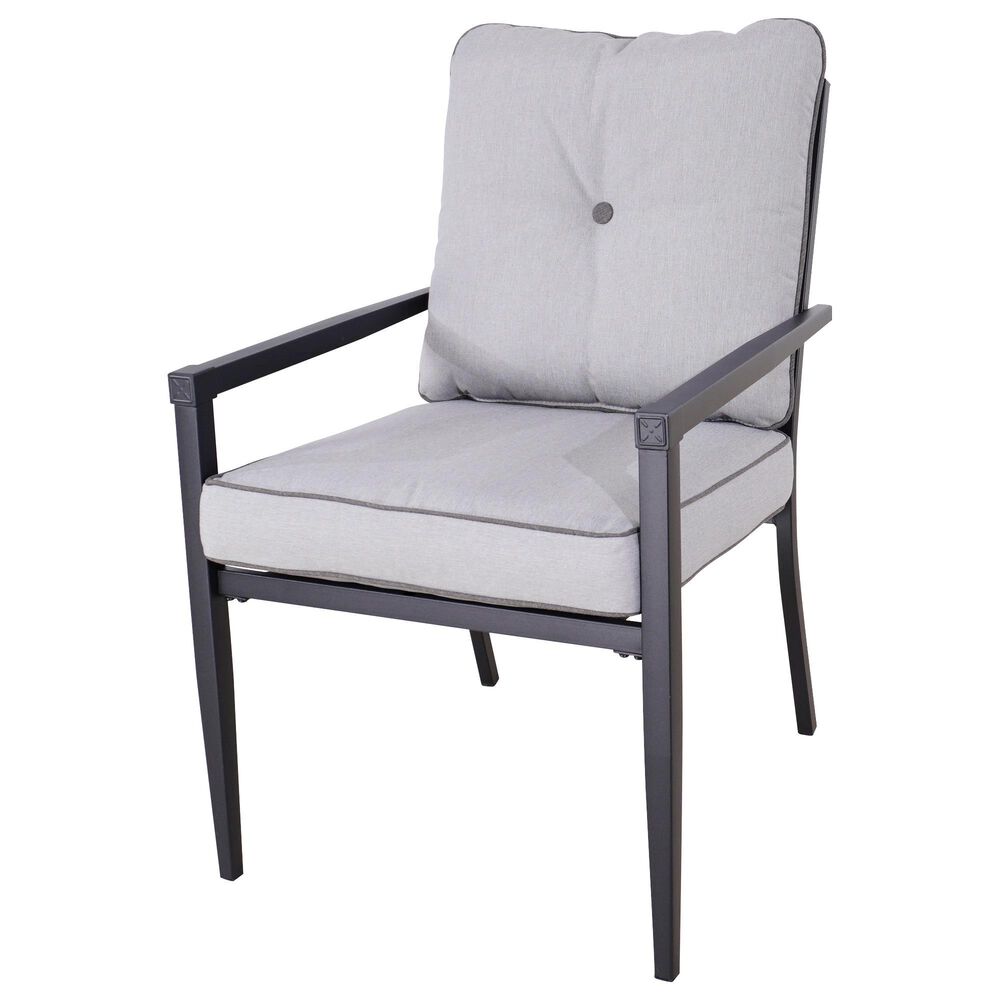 Global Note Collections Raleigh 7-Piece Patio Dining Set in Charcoal and Smoke Grey, , large