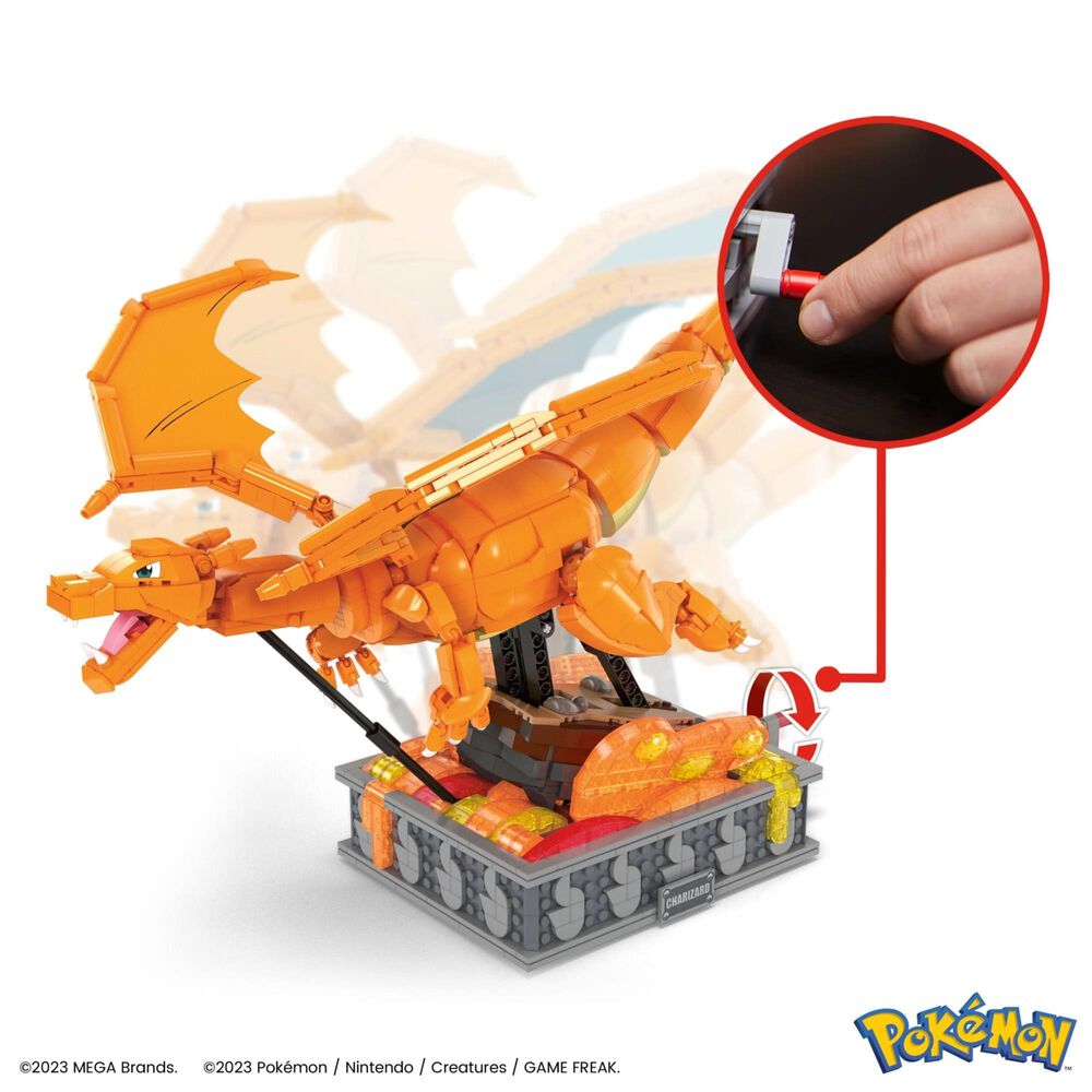 Mattel Mega Pokemon Charizard Building Set with Motion in Multicolor, , large