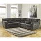 Ashley Tambo 2-Piece Manual Reclining Curved Sectional in Gray, , large