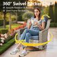 HOMLUX 3-Piece Outdoor Swivel Rocking Chair Set and Side Table in Denim Blue, , large
