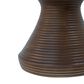Hearth and Haven Outdoor Hourglass Concrete Side Table with Horizontal Ridges Design in Brown, , large