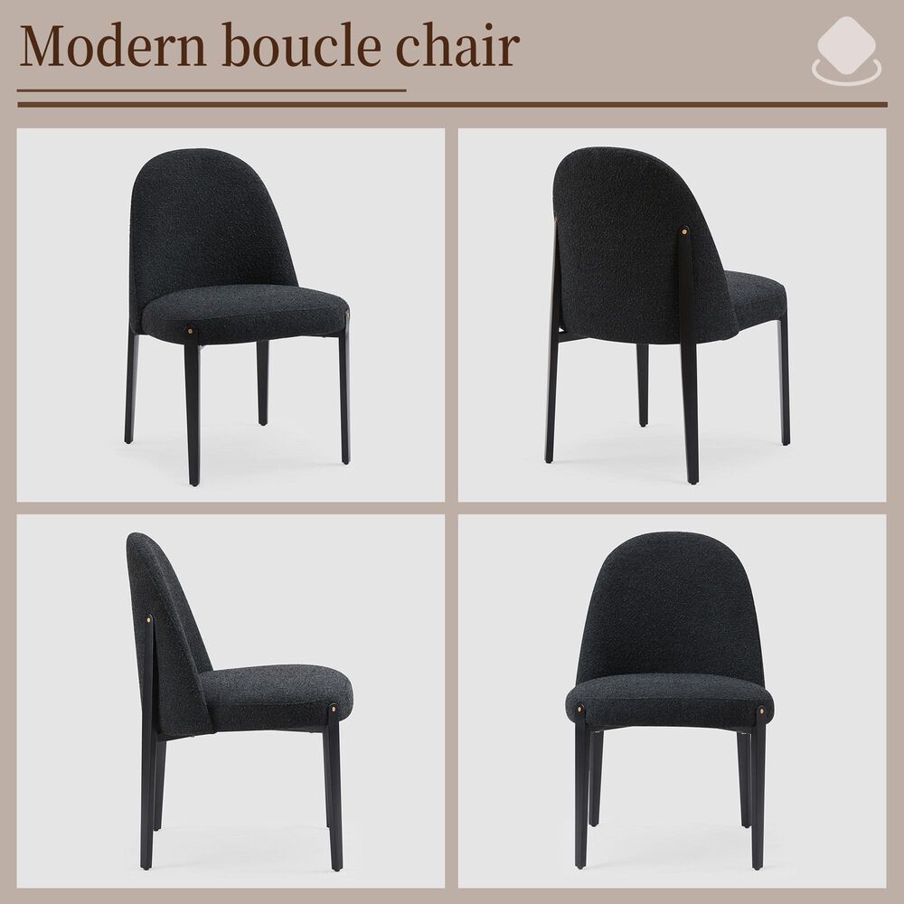 Morden Fort Boucle Side Chair in Black (Set of 4), , large