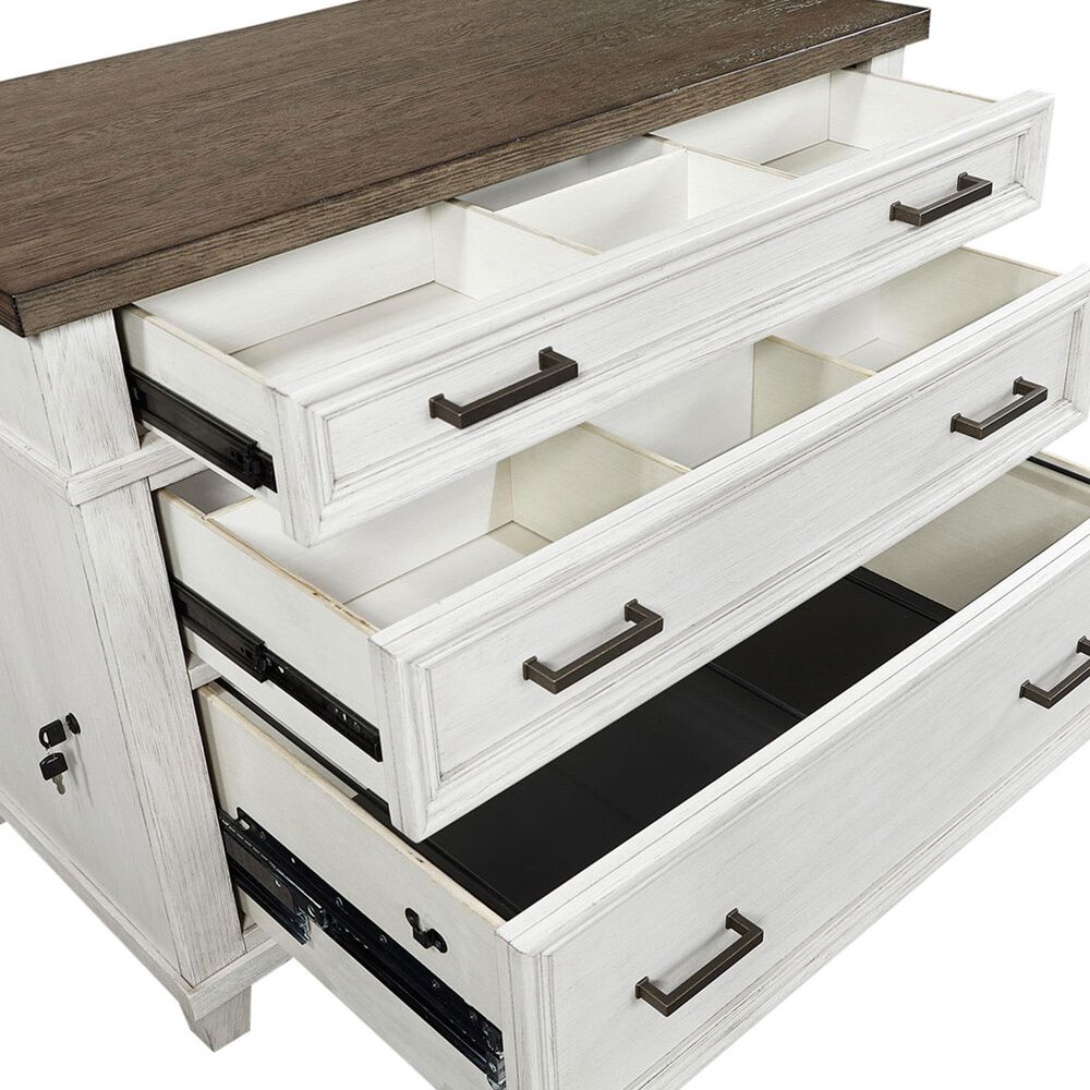 Riva Ridge Caraway 2-Piece Executive Desk and Lateral File Set in Aged Ivory, , large