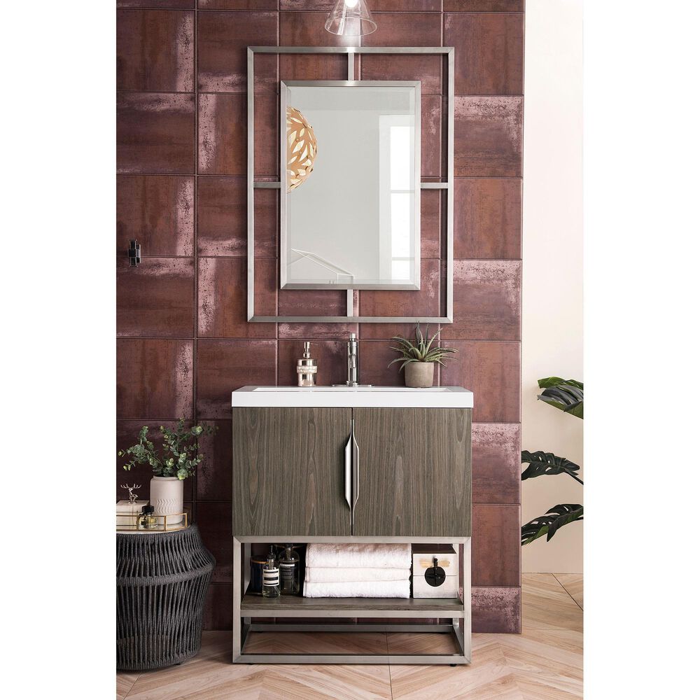 James Martin Columbia 31.5" Single Bathroom Vanity in Ash Gray and