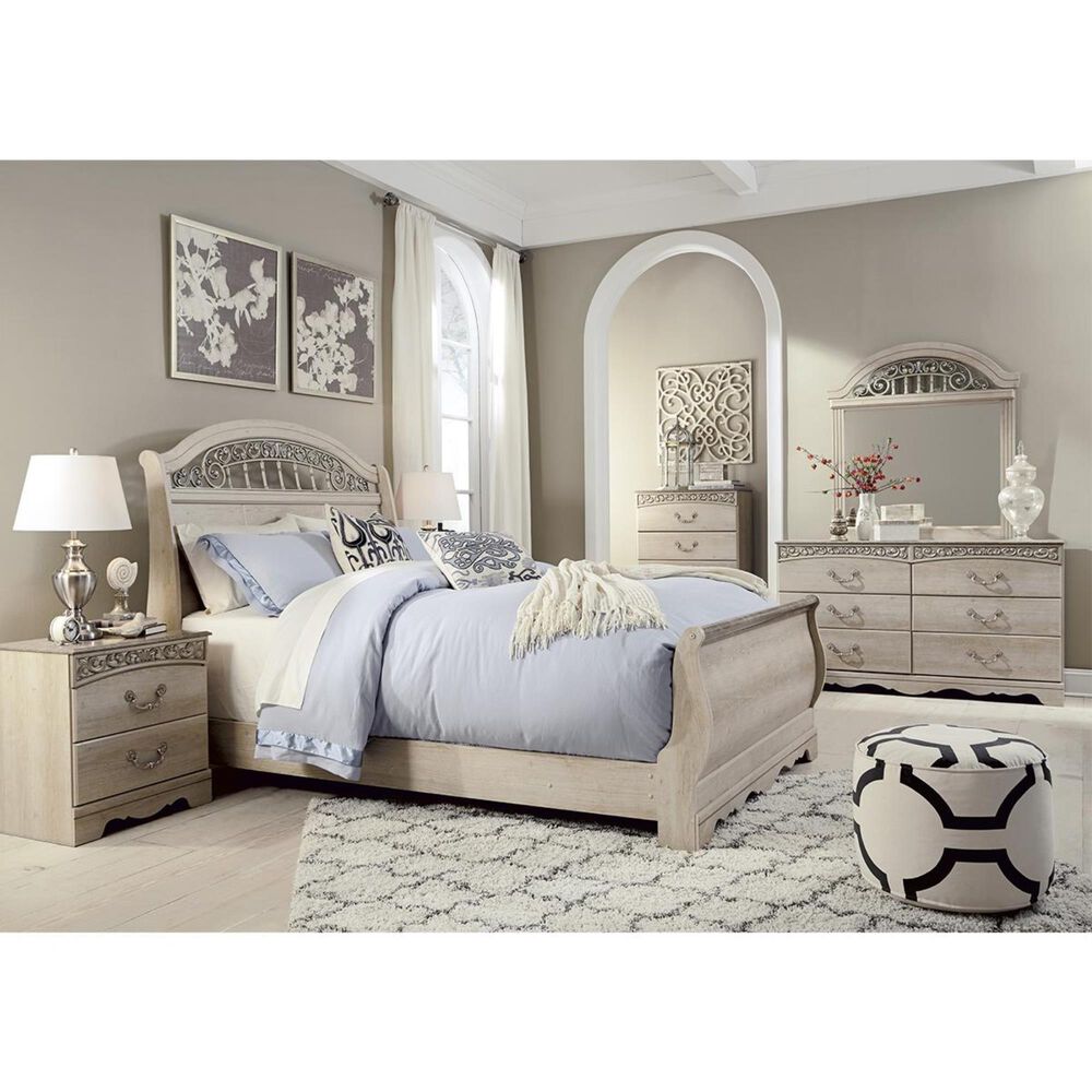 Signature Design by Ashley Catalina Queen Sleigh Bed in Antique White