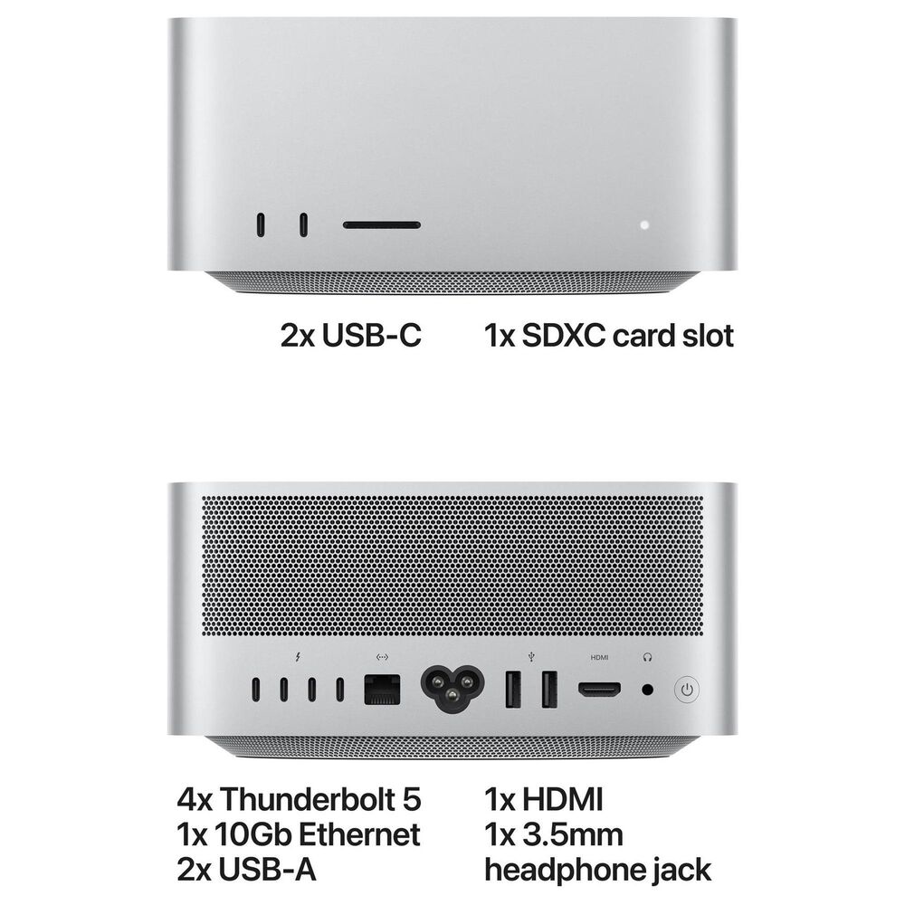Apple Mac Studio | Apple M5 Max Chip - 18-core CPU and 32-core GPU - 36GB RAM - 1T SSD in Silver with 3-Year AppleCare+, , large