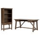 Wycliff Bay Calhoun 2-Piece Writing Desk and Bookcase Set in Whiskey Oak, , large