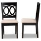 Baxton Studio Lenoir Side Chair with Sand Cushion in Espresso Brown (Set of 2), , large