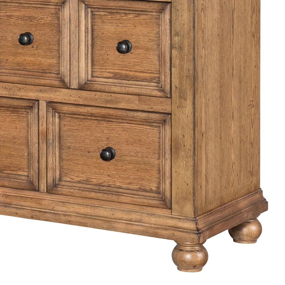 Legacy Classic Vintage Market 3-Piece Queen Post Canopy Bedroom Set in Barnwood Oak and Kettle Black, , large