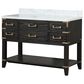 Lexora Home Norwalk 48" Single Bathroom Vanity in Black Oak with White Carrara Marble Top  and Rectangle Sink, , large