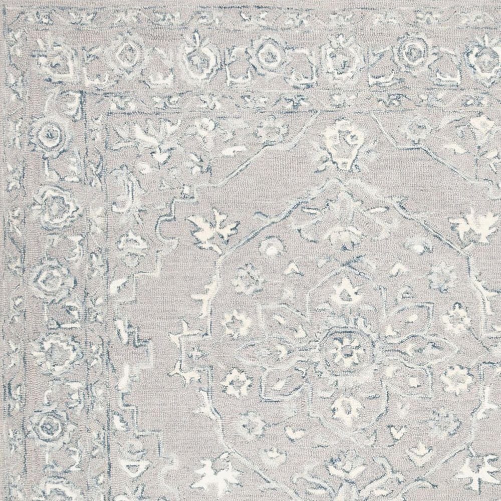 Safavieh Micro-Loop MLP504F 5&#39; Square Light Grey and Ivory Area Rug, , large