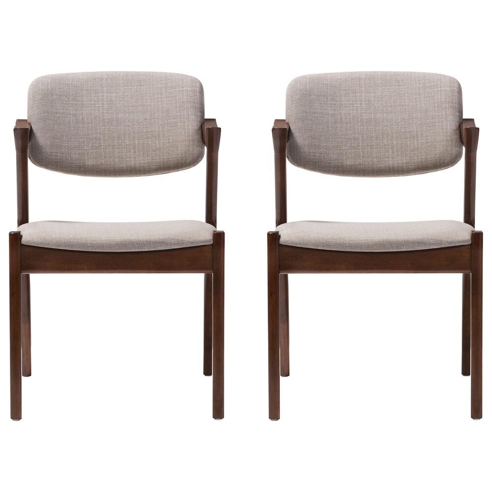 Baxton Studio Elegant Arm Chair in Dark Walnut (Set of 2), , large