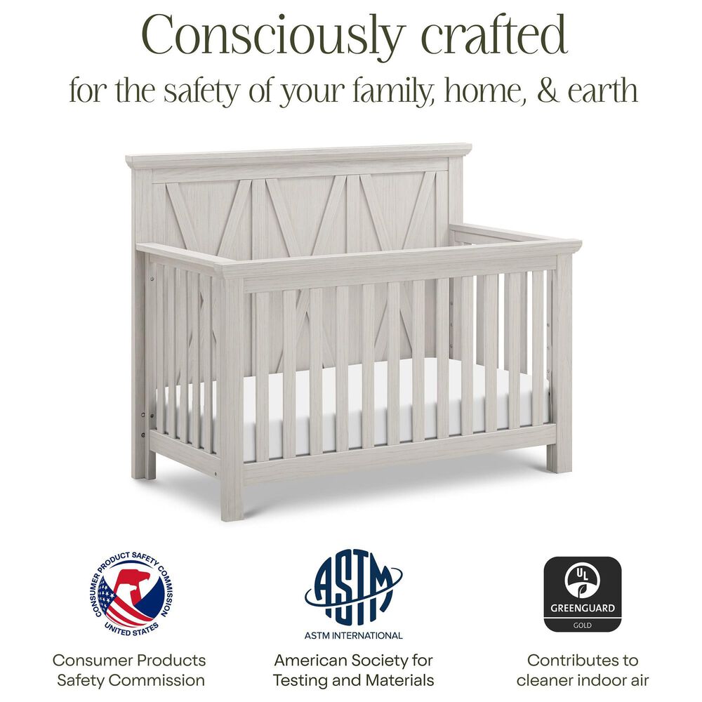 DaVinci Emory Farmhouse 4-in-1 Convertible Crib in White Driftwood, , large