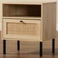 Baxton Studio Caterina 1-Door End Table in Natural Brown and Black, , large