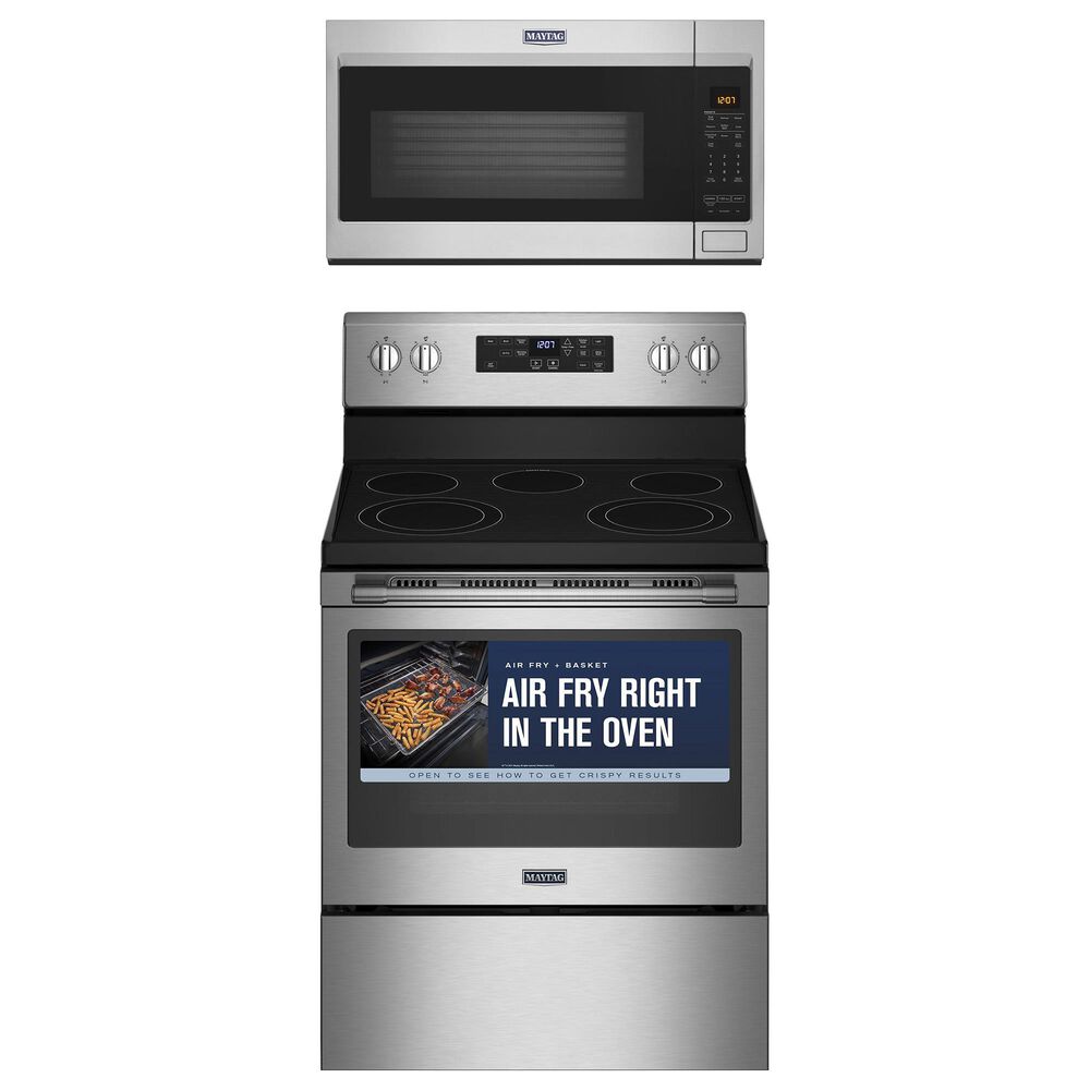 Maytag 2-Piece Kitchen Package with 5.3 Cu Ft. Electric Range and Microwave in Stainless Steel, , large
