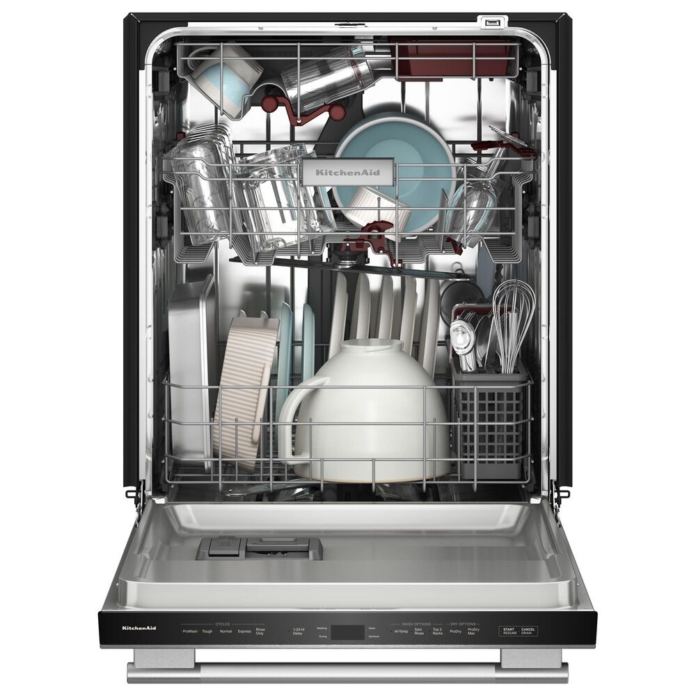 KitchenAid 24&quot; Built-In Bar Handle Third Rack Dishwasher with Stemware Shield and Stemware Clips in PrintShield Stainless Steel, , large