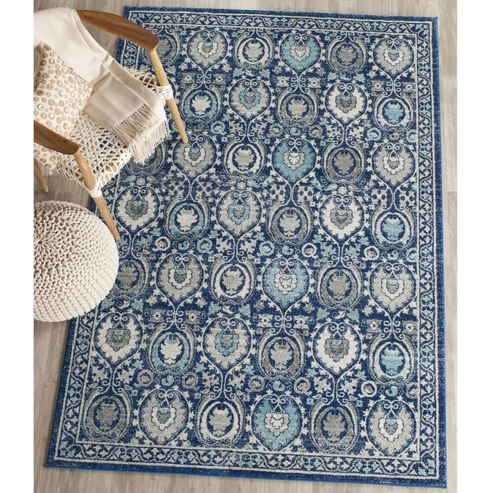 Safavieh Evoke EVK251C-5 5&#39;1&quot; x 7&#39;6&quot; Blue/Ivory Area Rug, , large