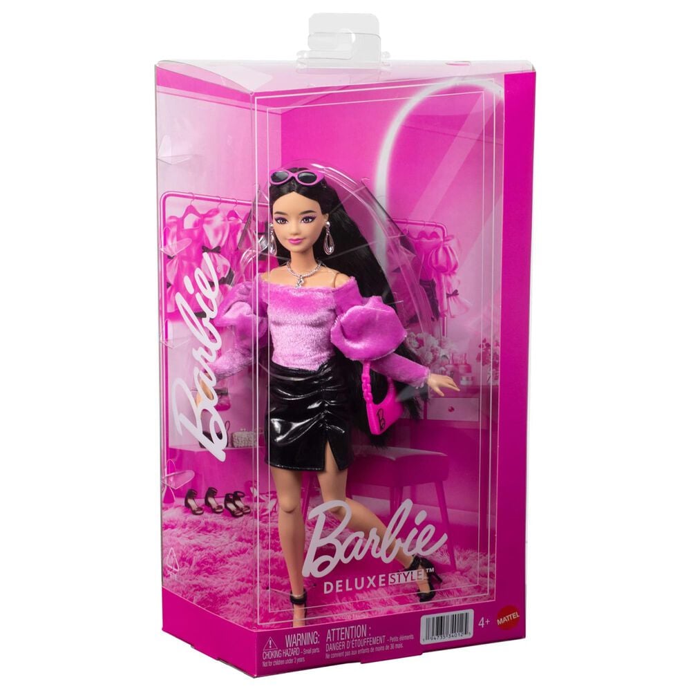 Barbie Deluxe Style Fashion Doll in Pink and Glossy Black, , large