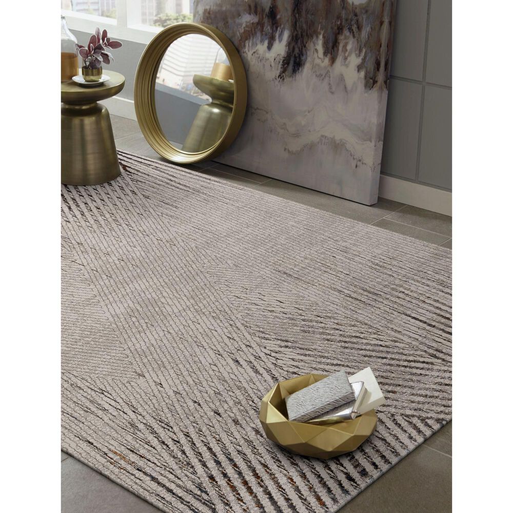 Kas Oriental Rugs Inspire Parker 9'10" x 13'2" Ivory and Grey Area Rug
